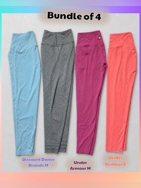 Under Armour Women's Leggings Bundle - Light Blue, Gray, Magenta, Coral